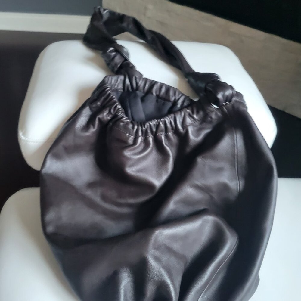 Zara Leather Dark Brown Shoulder Bag